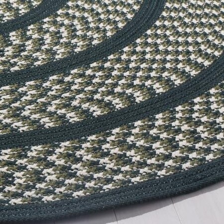 Safavieh Braided Hand Woven Round Rug- Ivory - Dark Green- 6 x 6 ft. BRD401B-6R
